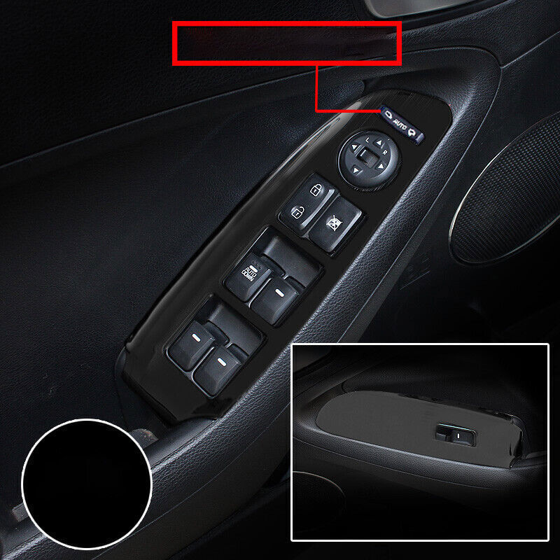 Car Glass Window Lifting Lock Cover Trim for Kia K3 Forte 2014-2018 Black Steel