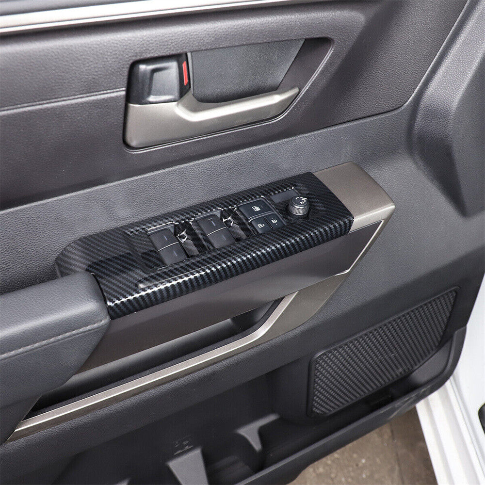Carbon Fiber ABS Window Lift Switch Button Trim For Toyot@ Tundr@ /Sequoia 2022+