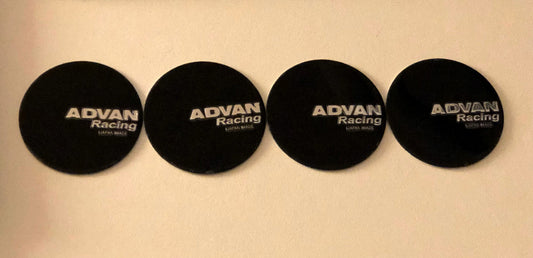 Black 4x45mm Advan racing wheel center sticker, hub sticker, rim sticker, logo