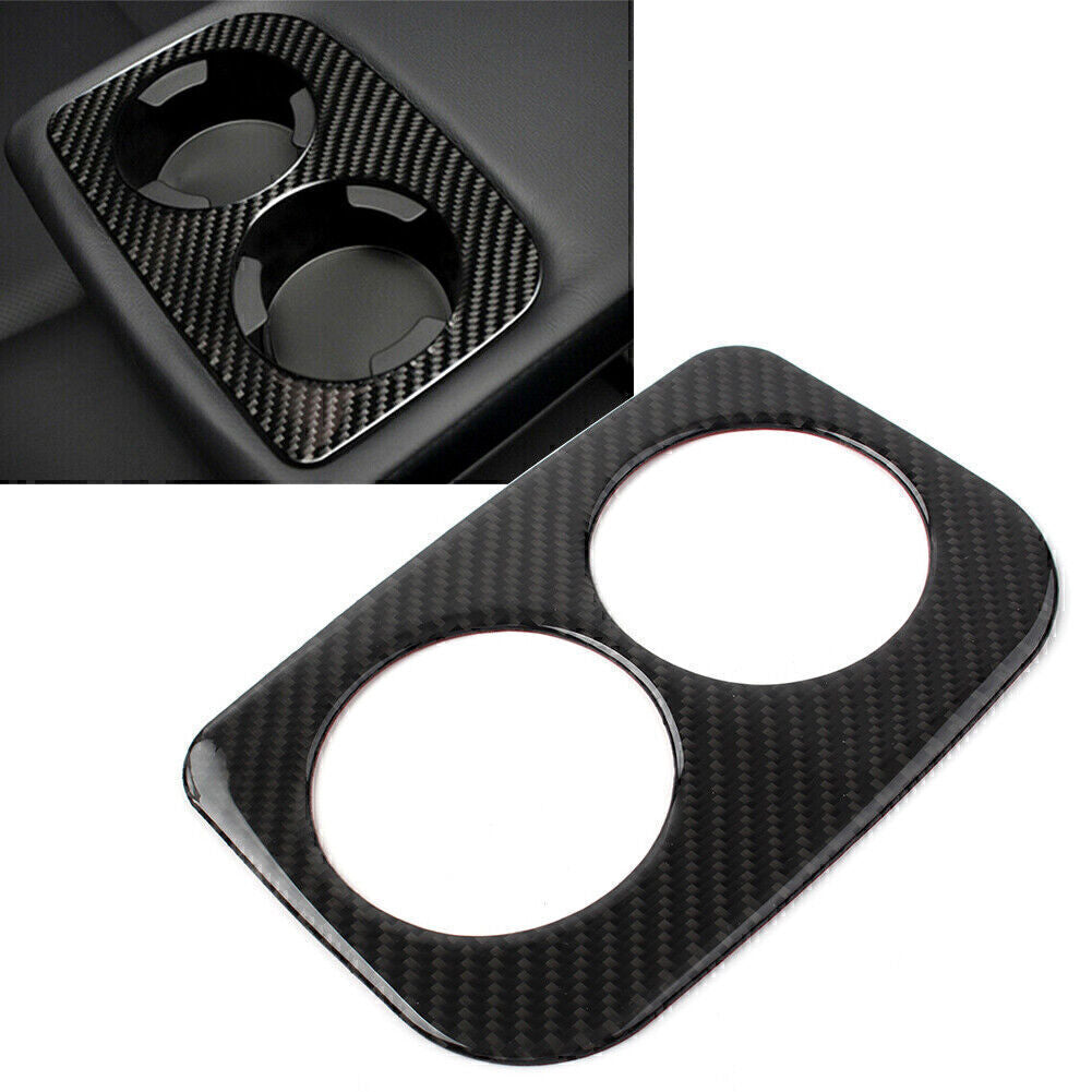 for Subaru Forester 2013-2018 2014 Carbon Fiber Rear Water Cup Panel Cover Trim