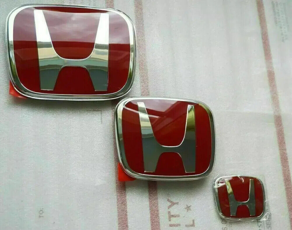3-piece set with front and rear steering, JDM, red H badge, suitable for Civic Sedan 2016 - 2021 4Dr