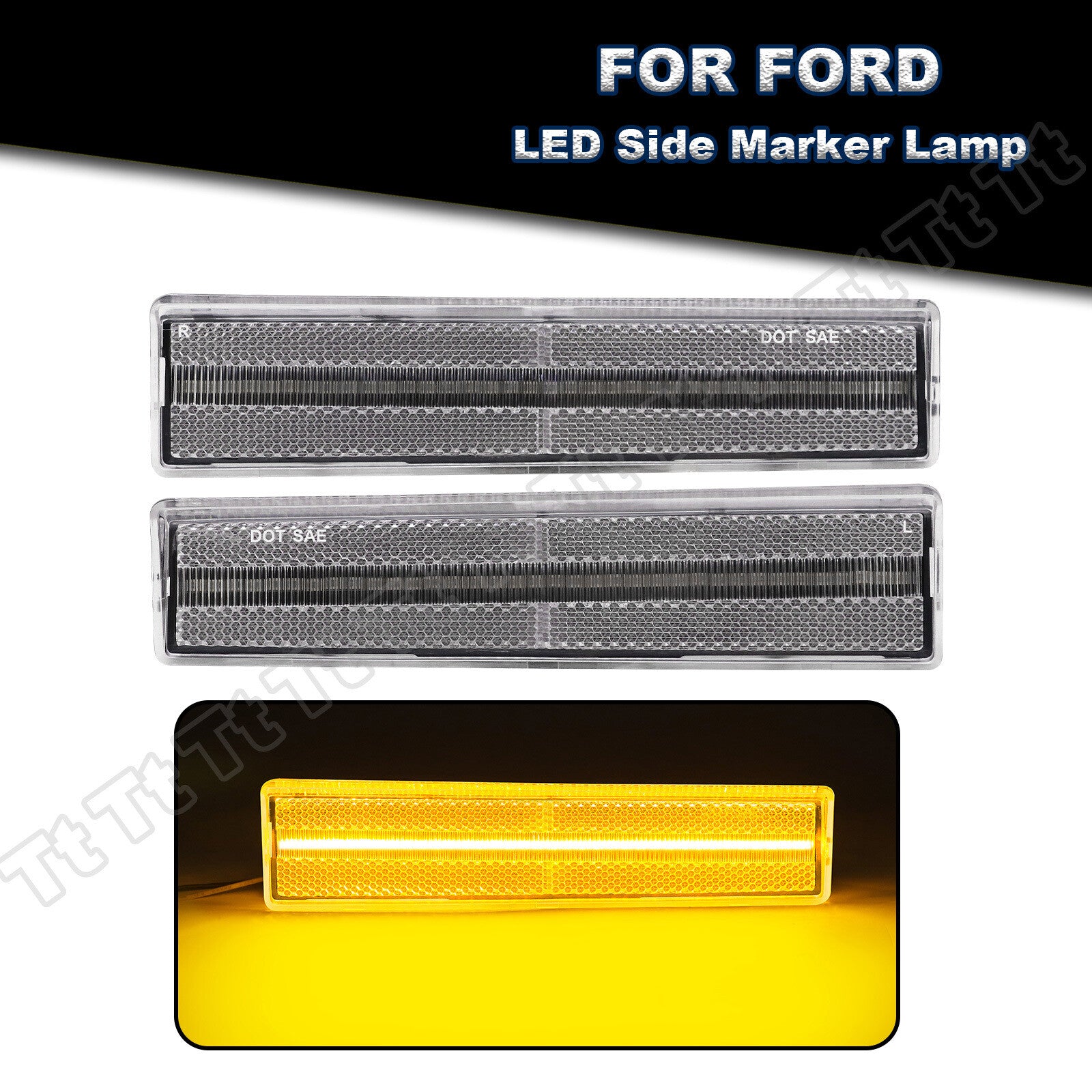 Suitable for 1980-1986 for Ford for Mustang F150 F250 F350 front fender LED side marker lights.