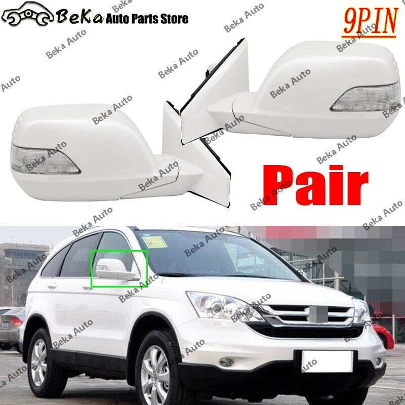 LHRH for Honda CRV 2007-2011, white door side mirrors with heated turn signals (9 inches)