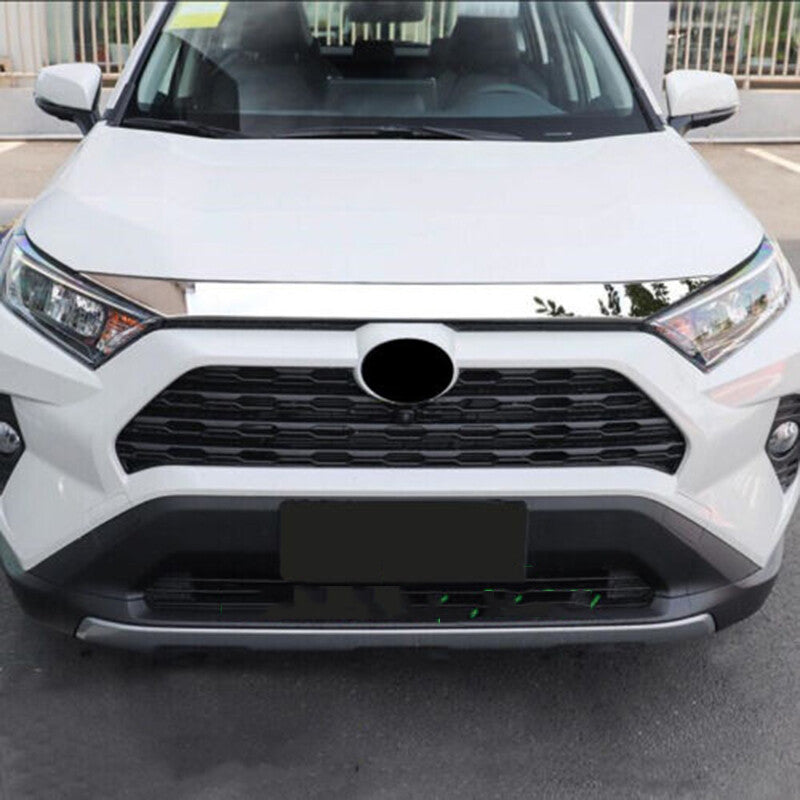 For 2019-2022 for Toyota RAV4 Stainless FRONT ENGINE HOOD CENTER GRILLE STRIP TRIM