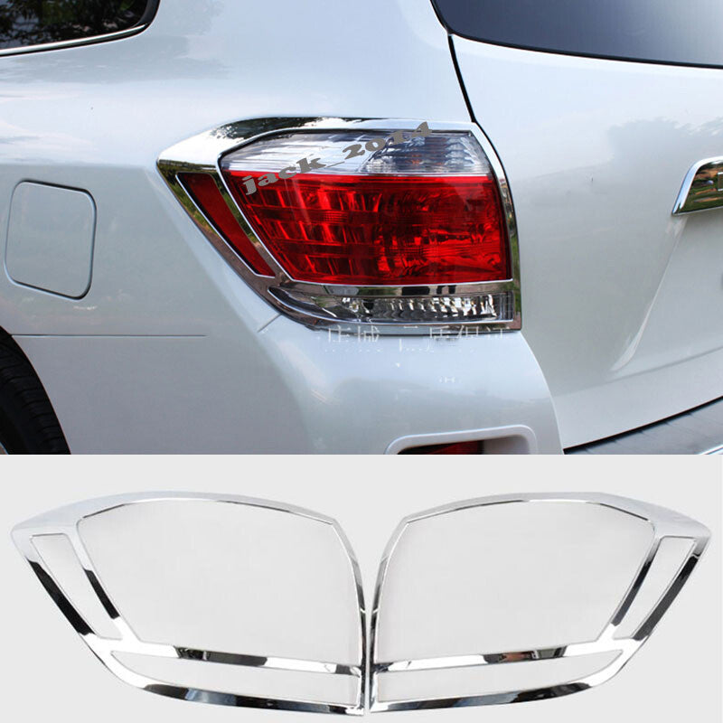 for Toyota Highlander 2011-2013 Chrome Car Rear Light Tail Lamp Cover Trim 2pcs