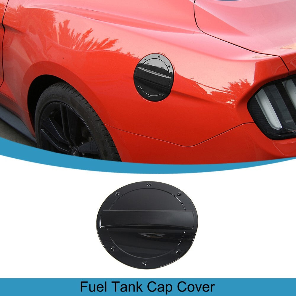 Black Fuel Tank Cap Oil Gas Cover Mouldings Trim for Ford for Mustang 2015-2024