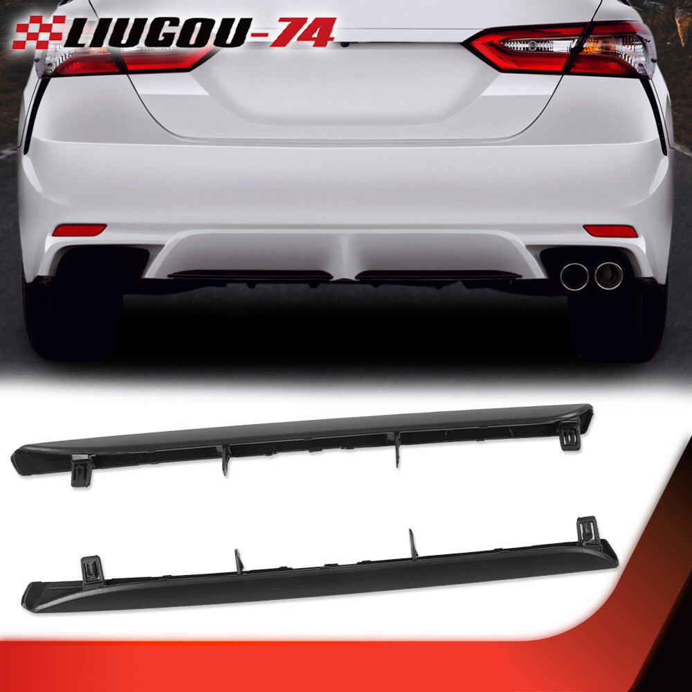 Molded lower trim on the left and right rear bumpers suitable for Toyota for Camry SE XSE 2018-2020.