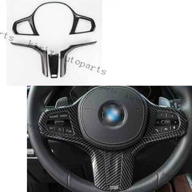 for BMW X3 X4 X3M X4M iX3 2020-2023 Carbon Fiber Steering Wheel Strip Cover Trim