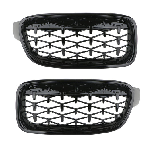 Front grille grille cover for BMW E90, E91, 325i, 328i, 335i (2013-2018), gloss black.