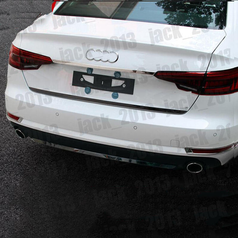 for Audi A4 B9 2017-2022 Black stainless Rear Bumper Protector Strip Trim