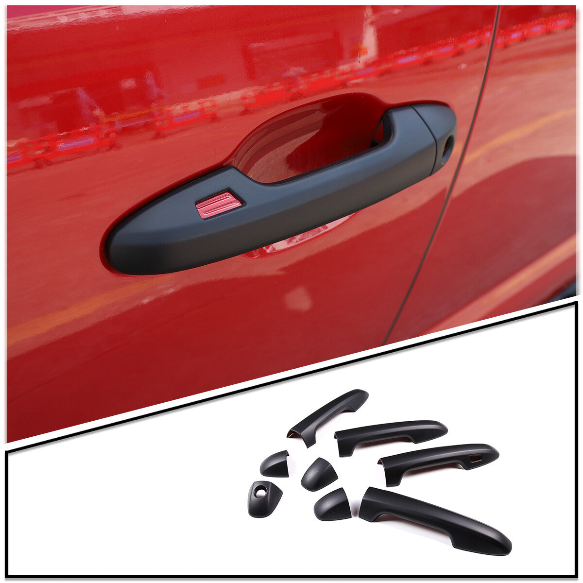 2 Carbon fiber taillight and side light trim covers for Toyota Tundra 2022-23