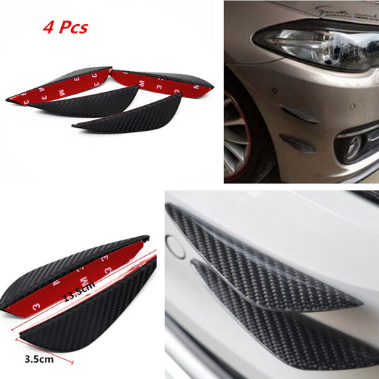 4pcs Lip Splitter Fins Body Spoiler Canards Anti-spill flow Fit Car Front Bumper