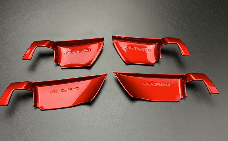 4-piece set of red interior door handle cup cover decorations for 2018 and 2019 for Honda Accords.