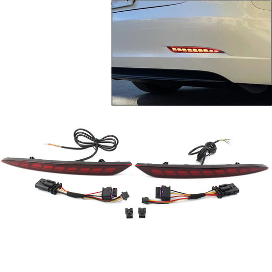Rear Bumper Reflector Brake Light Dynamic Dragon Scale Fit for Tesla Model 3 2017-22