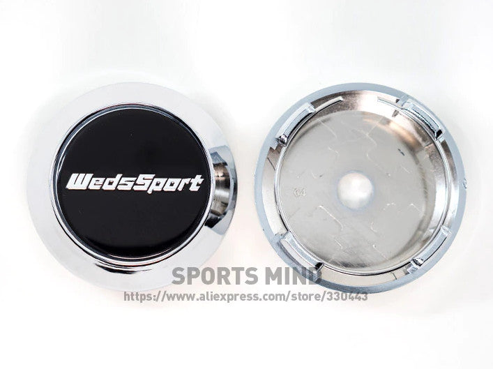 4x64mm Weds Sport Black Chrome Badge Wheel Center Cover Hub Cover Edge Cover