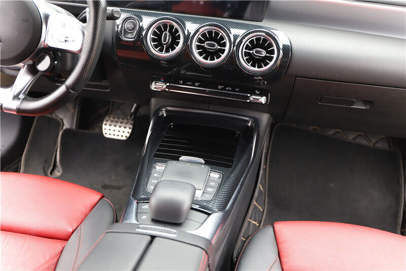 Middle Air Outlet Vent Cover Trim Fit for Mercedes-Benz AMG35 19-21 Carbon Fiber