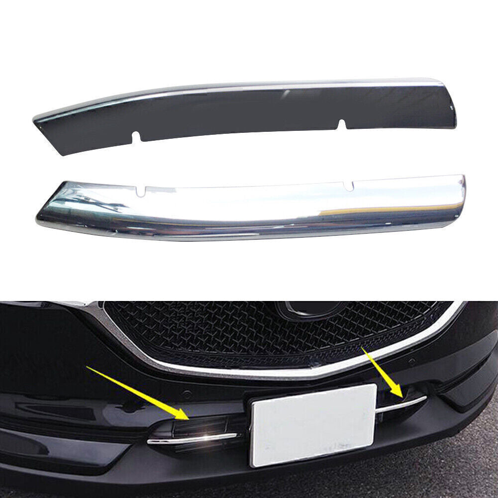 Chrome Front Racing Grille Around Cover Trim Fit for Mazda CX-5 CX5 2017-2020 18 KF