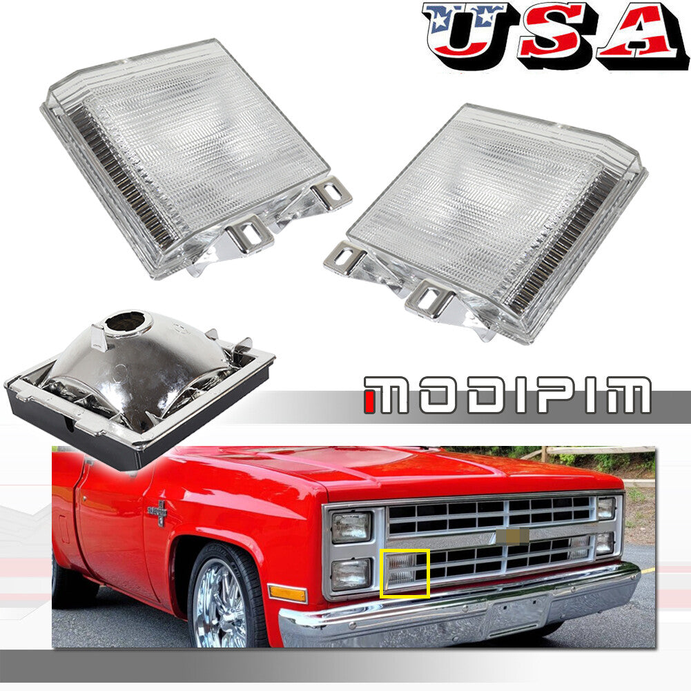 1 pair of transparent turn signal side corner marker lights for Chevrolet for GMC pickup trucks