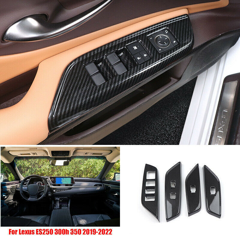 for Lexus ES250 300h 350 2019-23 ABS Carbon Look Window Lift Panel Switch Cover