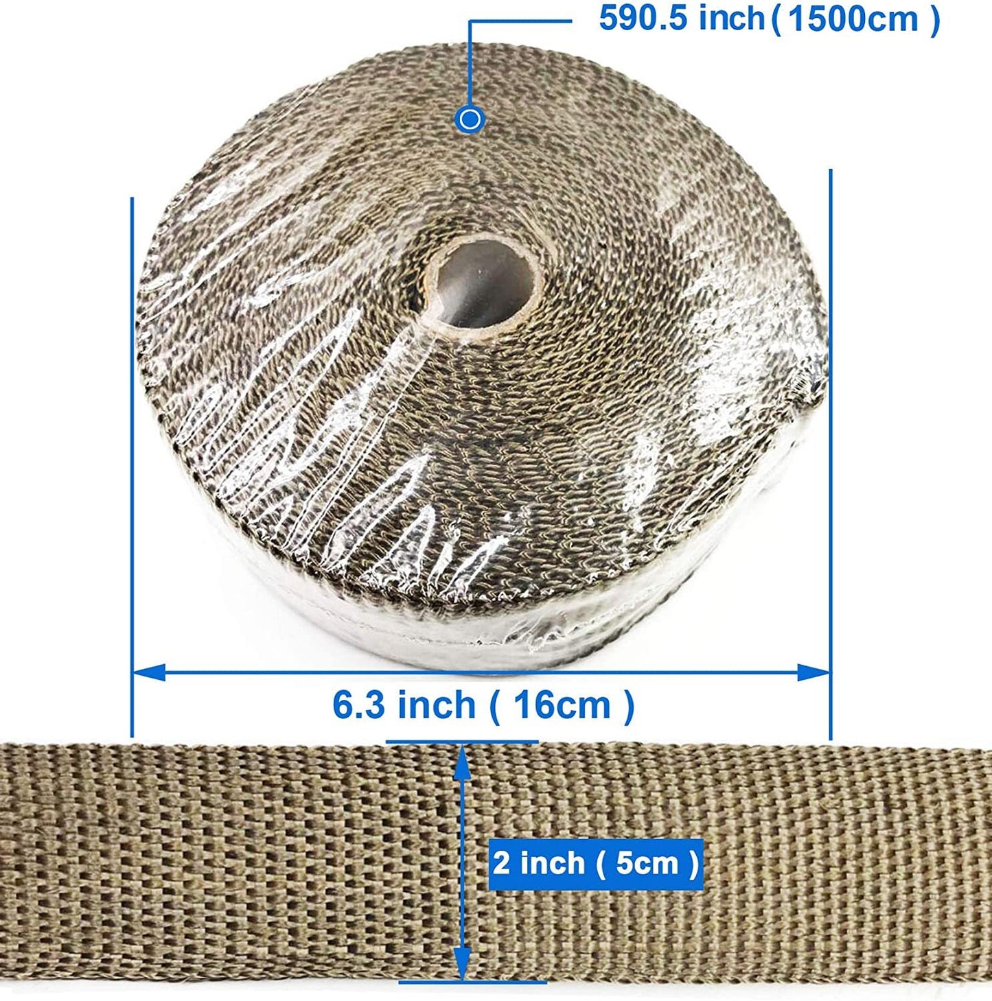 2-inch x 50-foot titanium exhaust heat-wrapping roller for motorcycle fiberglass heat insulation tape