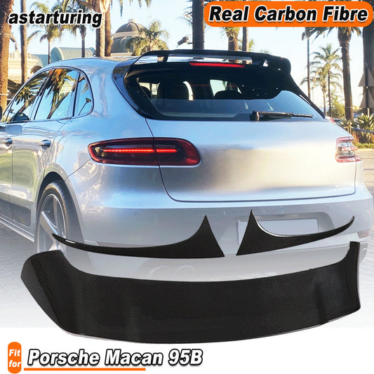 for Porsche Macan 95B SUV 2014-20 REAL Carbon Rear Roof Spoiler Top Window Wings