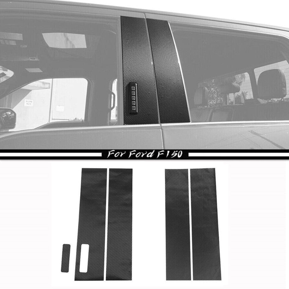 Suitable for 2015-2022 for Ford F150 F-150 Carbon Fiber Exterior Door Trim B Pillar Sticker