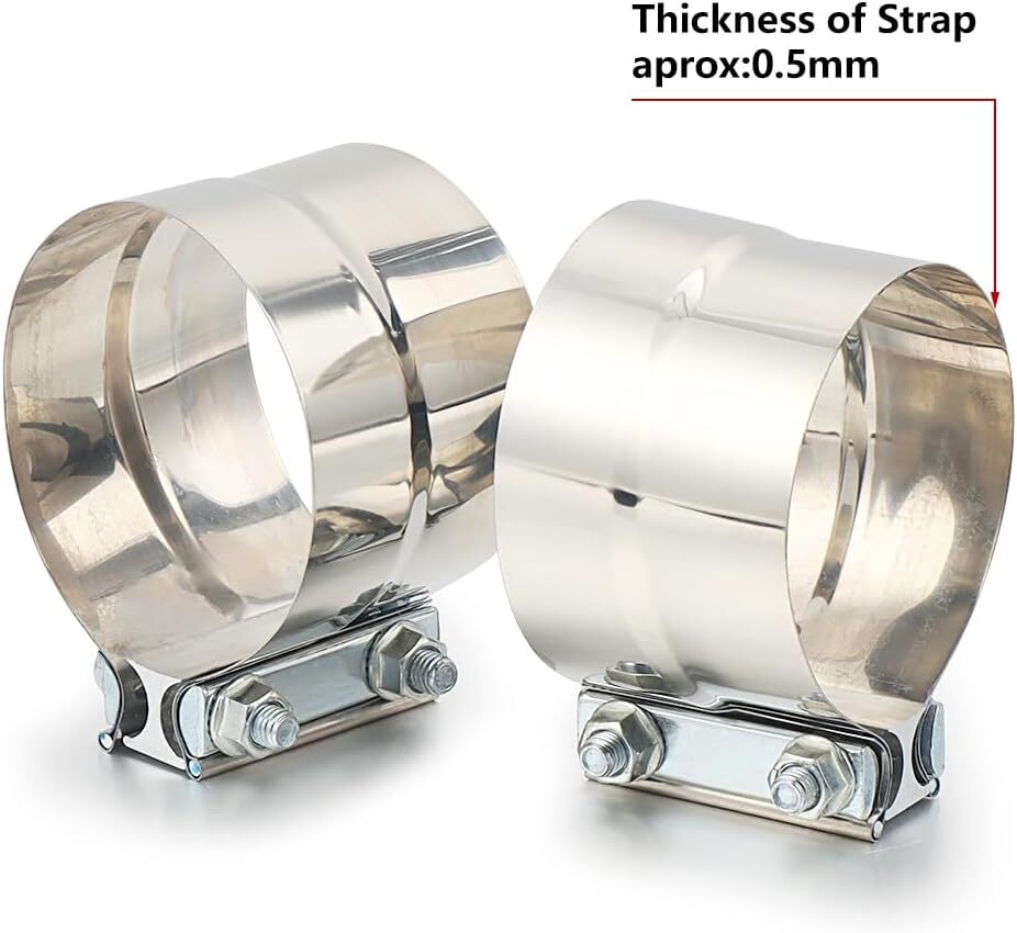 5-inch exhaust clip with 5-inch ring connector, stainless steel ring connector, wide clip