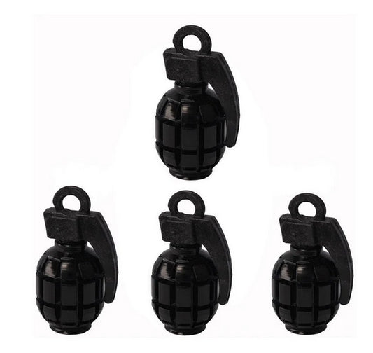 4-piece car tire valve cover rod air dust cover dustproof black spikes for Cadillac