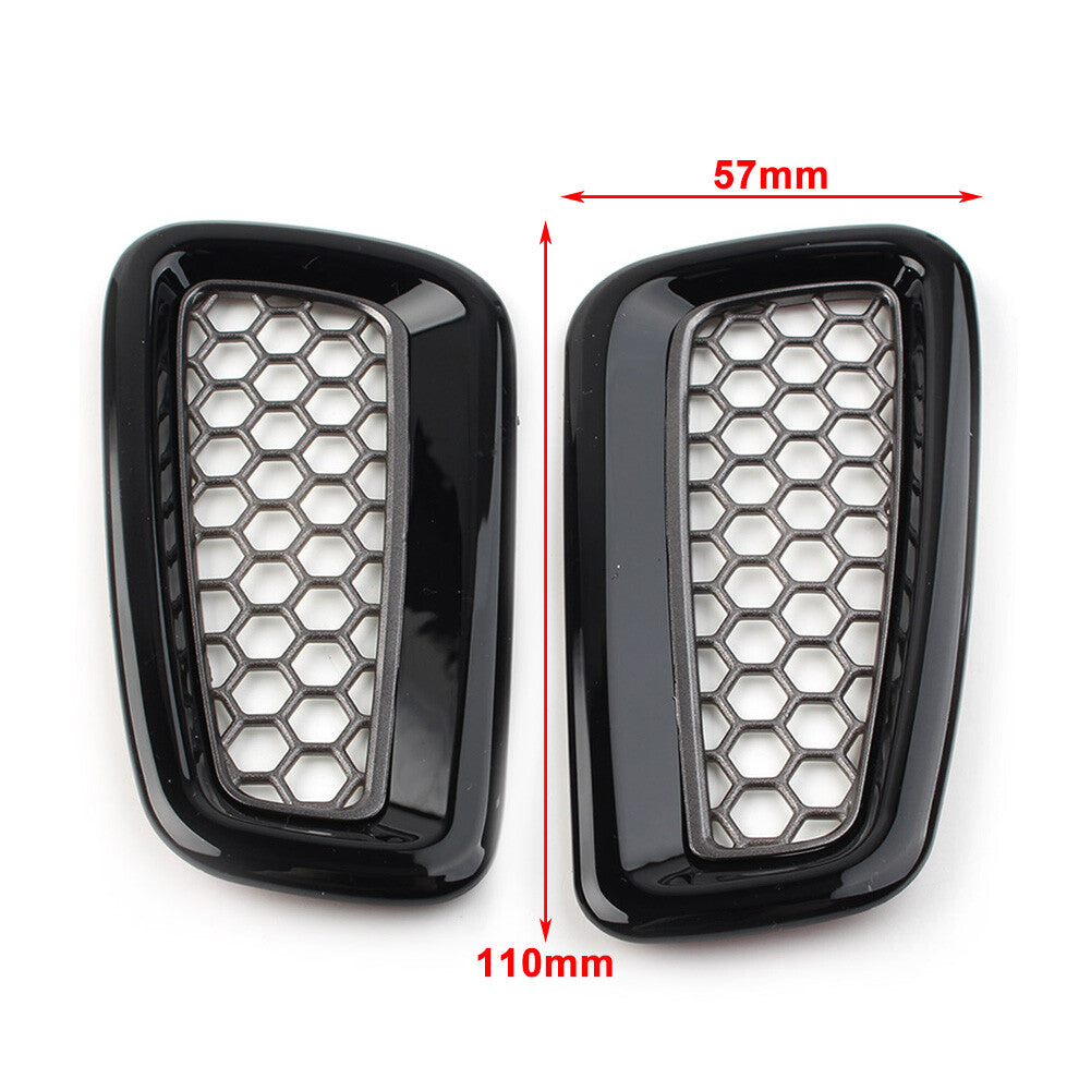for Honda for Civic 11th 2022 Up 2x Black Honeycomb Inner Dash Side Air Vent Cover