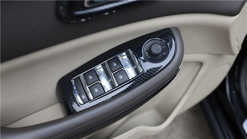 for Chevrolet Malibu 2013-15 Carbon Fiber Door Window Lift Switch Cover Trim 4X