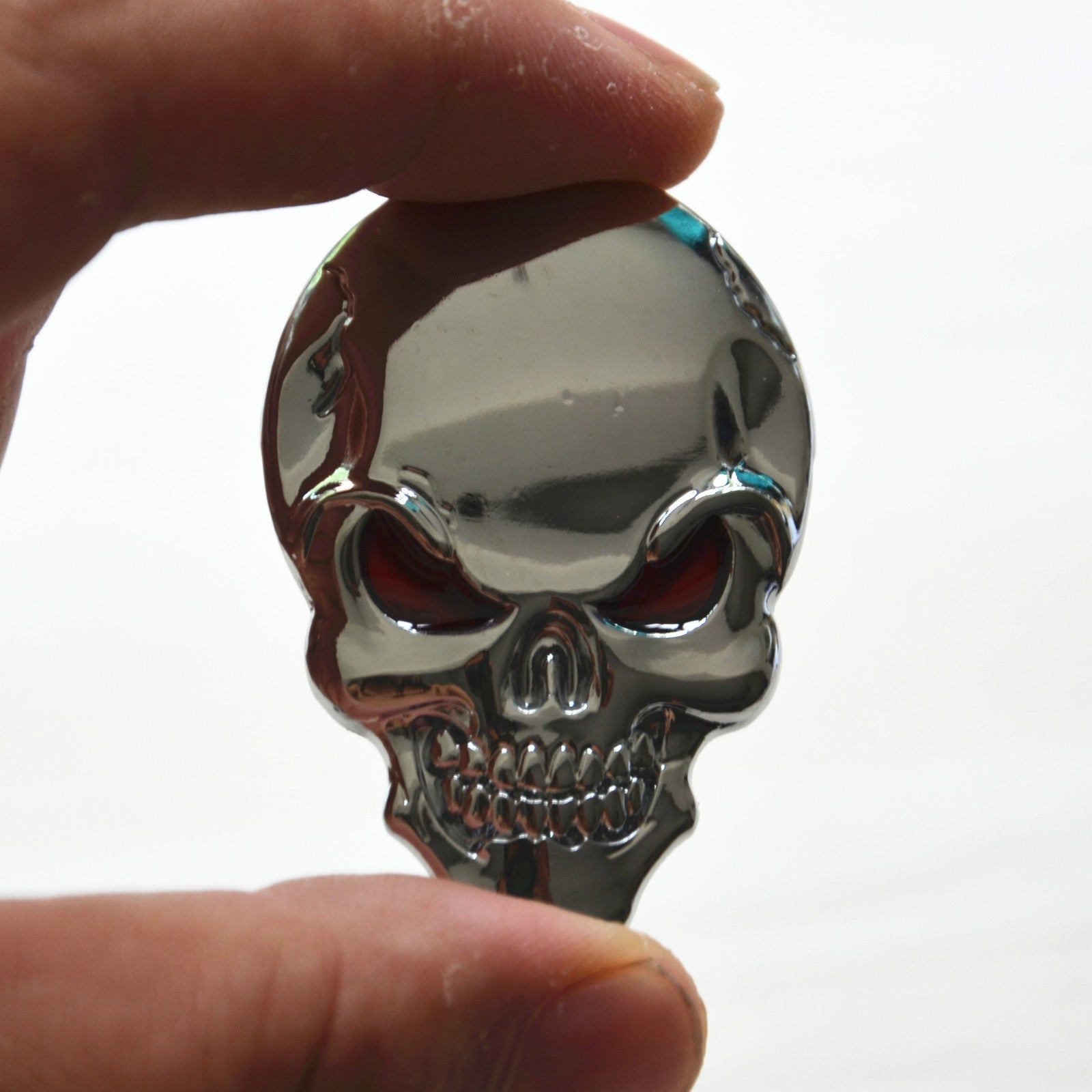 1Pcs Car Body Chrome Metal 3D Skull Demon Sticker Metal Emblem Badge