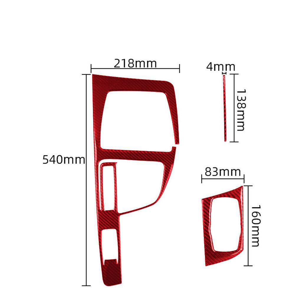 3Pcs Red Carbon Fiber Automatic Gear Shift Panel Trim for BMW X1 F48 2016-2018
