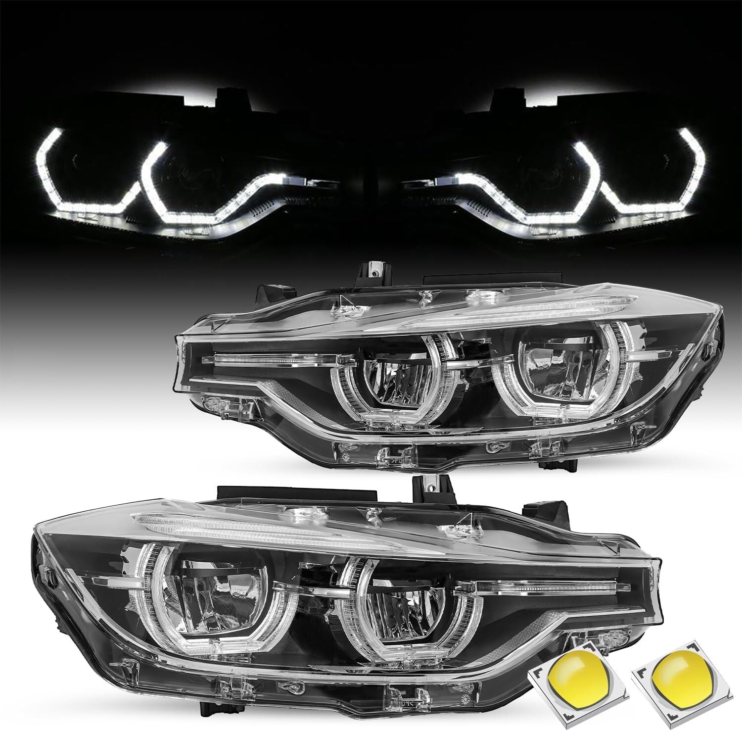 2015-2019 Left Right LED Headlight No AFS for BMW 3 Series F30 F31 320i 328i