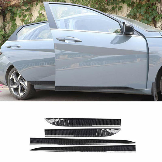 for Hyundai for Elantra 2021-23 Carbon Fiber Side Door Body Guard Molding Cover Trim