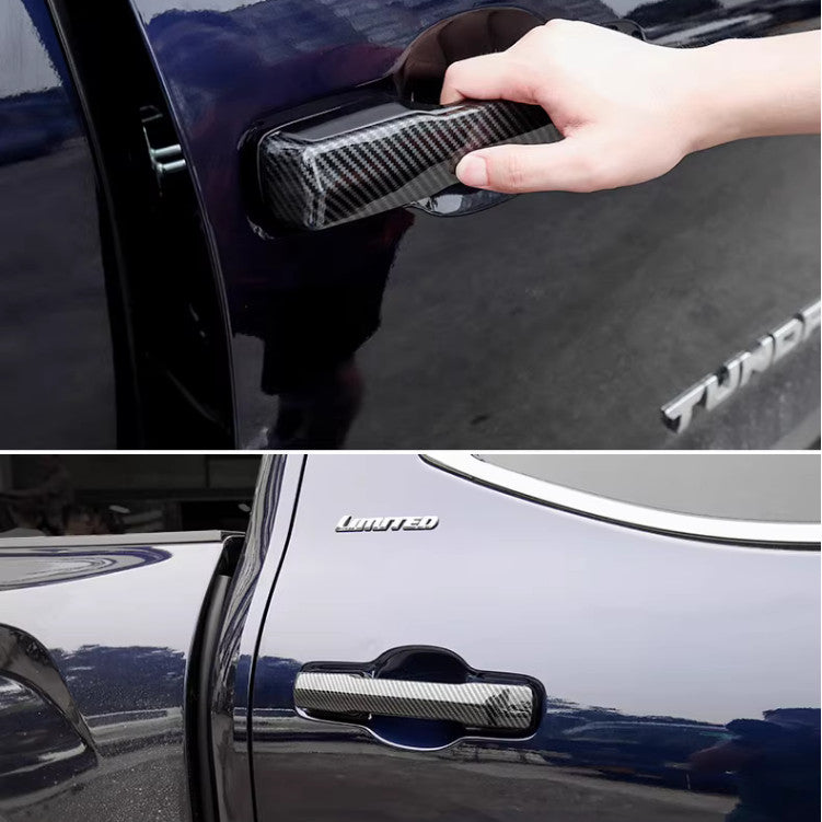 Carbon fiber exterior door handle cover trim for Toyota Tundra 2022 - 2024