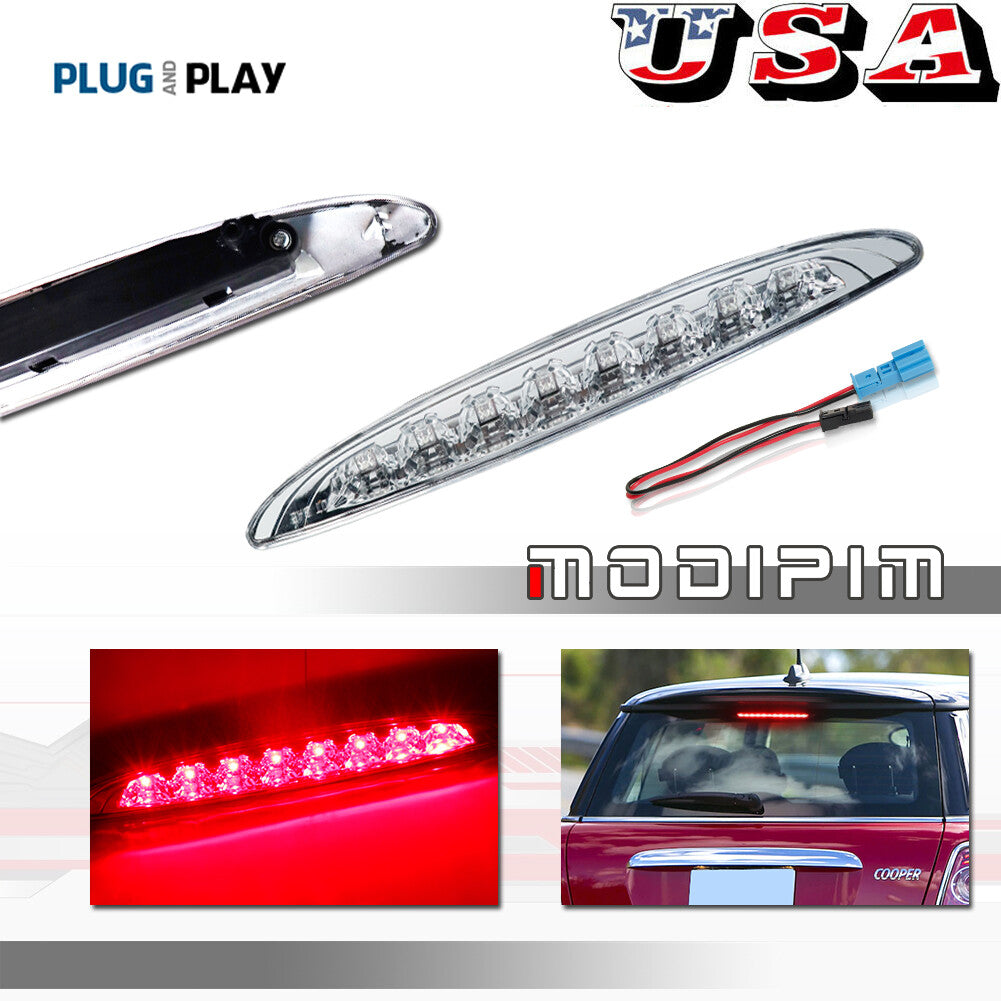 Transparent lens red 8-LED high mount 3rd brake light suitable for 02-06 first generation for MINI Cooper