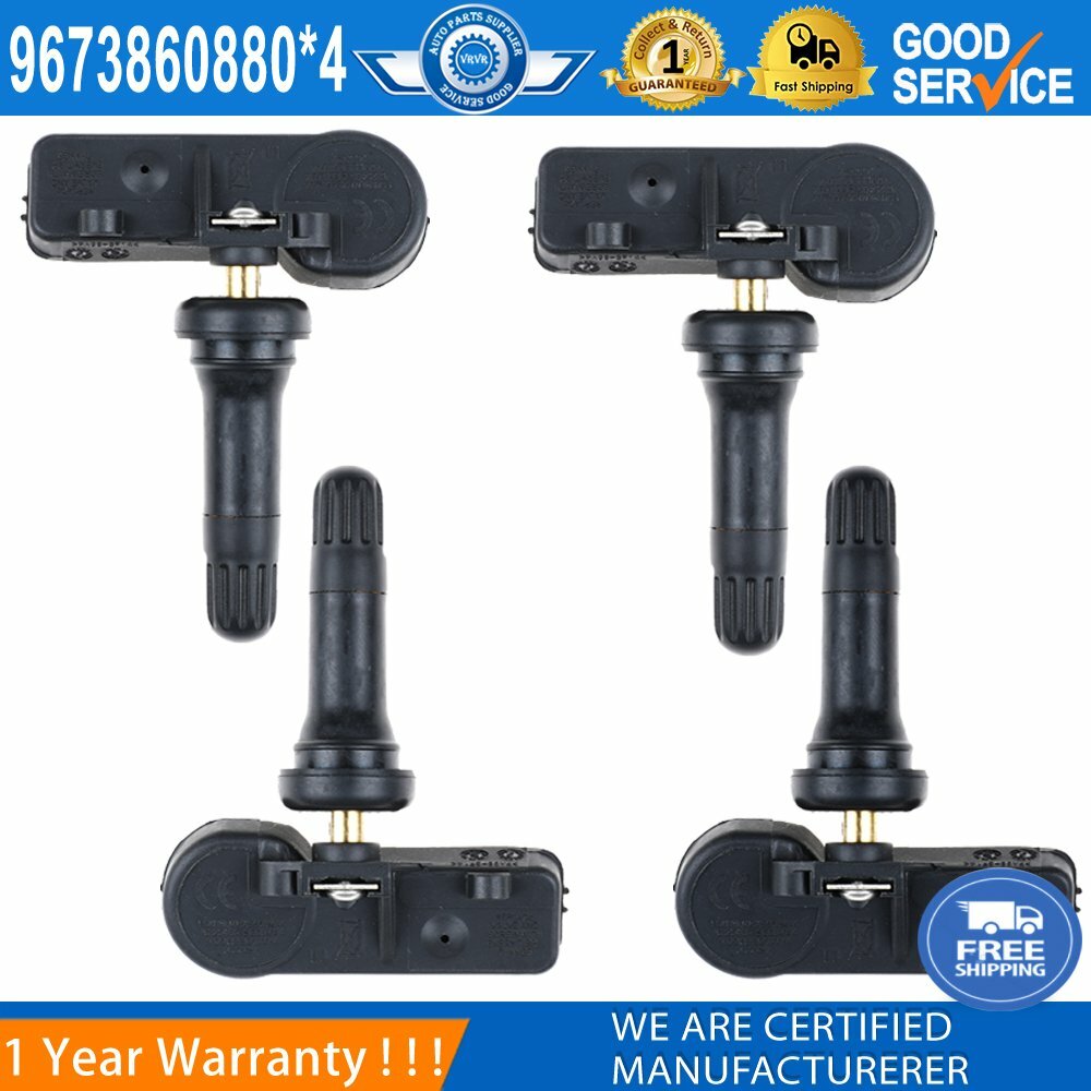 4PCS Tire Pressure Sensors TPMS 433MHZ 9673860880 For Fits for Citroen C4 for Peugeot