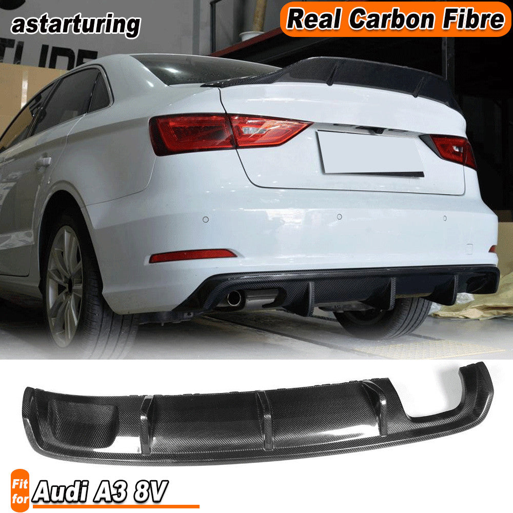 Fit for Audi A3 Standard Bumper 2014-2016 REAL Carbon Rear Diffuser Spoiler Lip