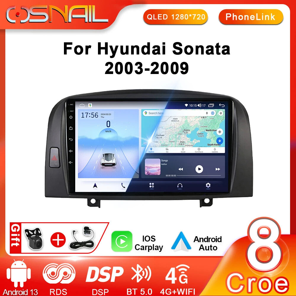 for Hyundai SONATA NF 2004-2008 Car Stereo Radio CarPlay GPS Video Player Screen