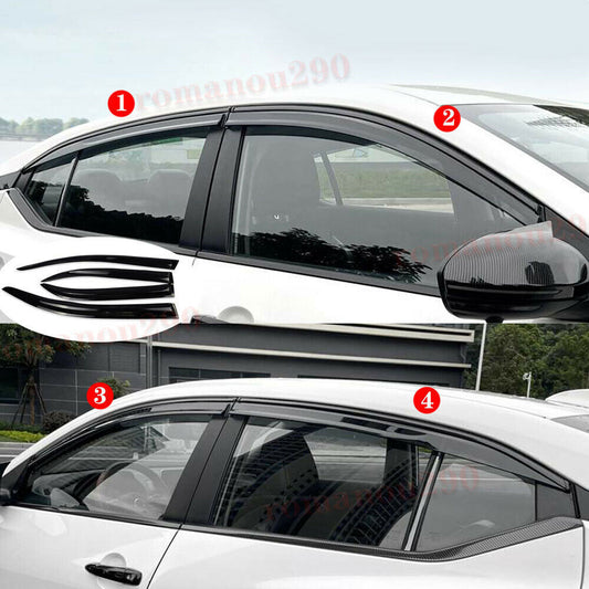 for Nissan Sentra 20-2023 Black Window Visor Vent Shade Sun Rain Deflector Guard