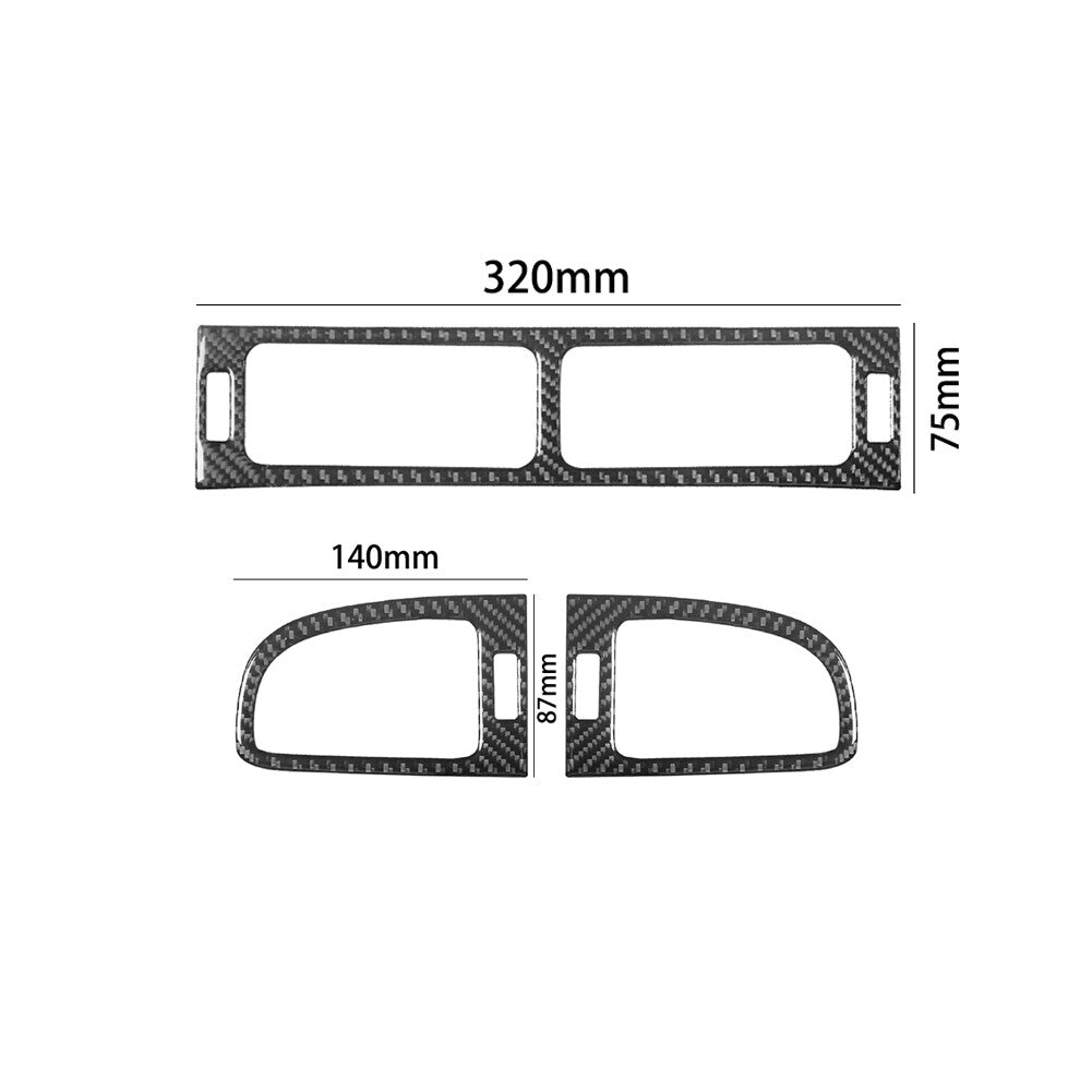 3X Carbon Fiber Center Air Vent Cover Trim For Silverado/tahoe/ for sierra 2007-2014