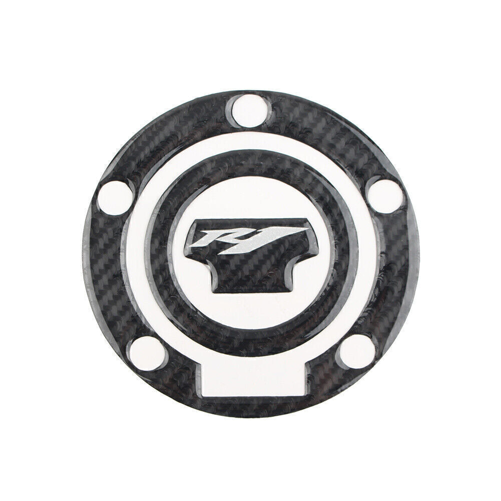 Gas Cap Cover Fuel Tank 3D Decal Fit for Yamaha YZF1000 YZF-R1 R1M Real Carbon Fiber