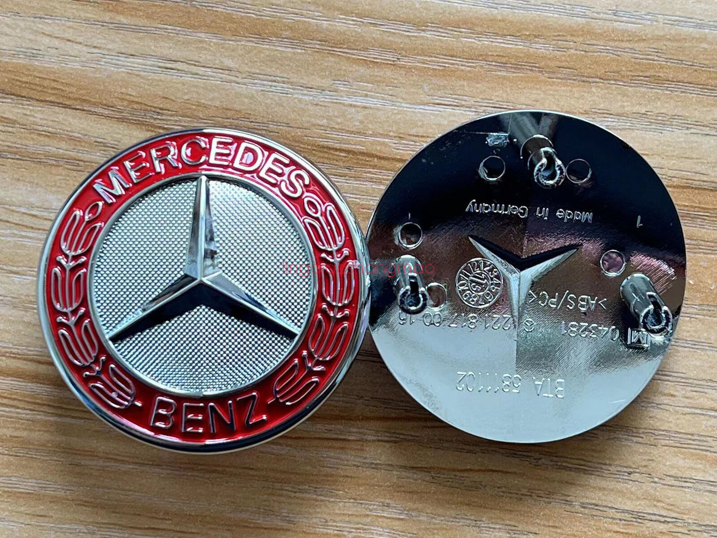 Chrome Red for MERCEDES W211 W221 Front Grille Badge Embroidery E320 E350 S550