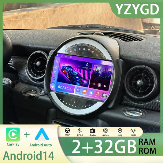 Car Stereo Radio CarPlay for BMW for Mini Cooper R56 2007-2013 Android 14 GPS Navi