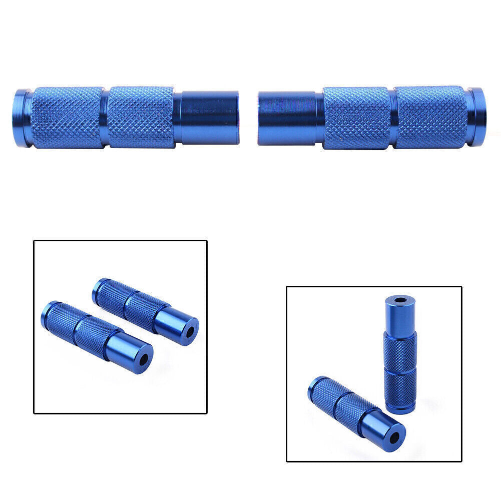 Motorcycle Bike Foot Pegs Footpegs Rear Set Pedals Racing Blue Universal UK