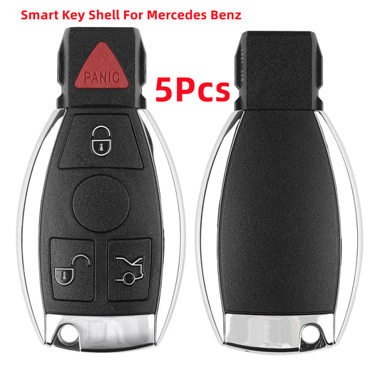 5Pcs for Smart Key Shell 4 Buttons with Panic for Mercedes-Benz Universal
