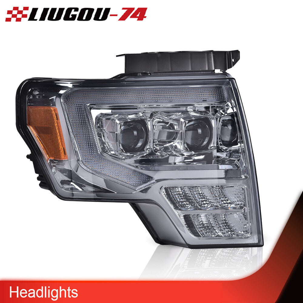 Smoke LED projector headlights + taillights and brake lights suitable for 09-14 for Ford F-150
