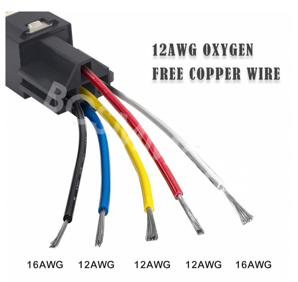 30/40A 12V 5-Pin Spdt Relay W/Relay Socket Fuse Holder Waterproof Accessories