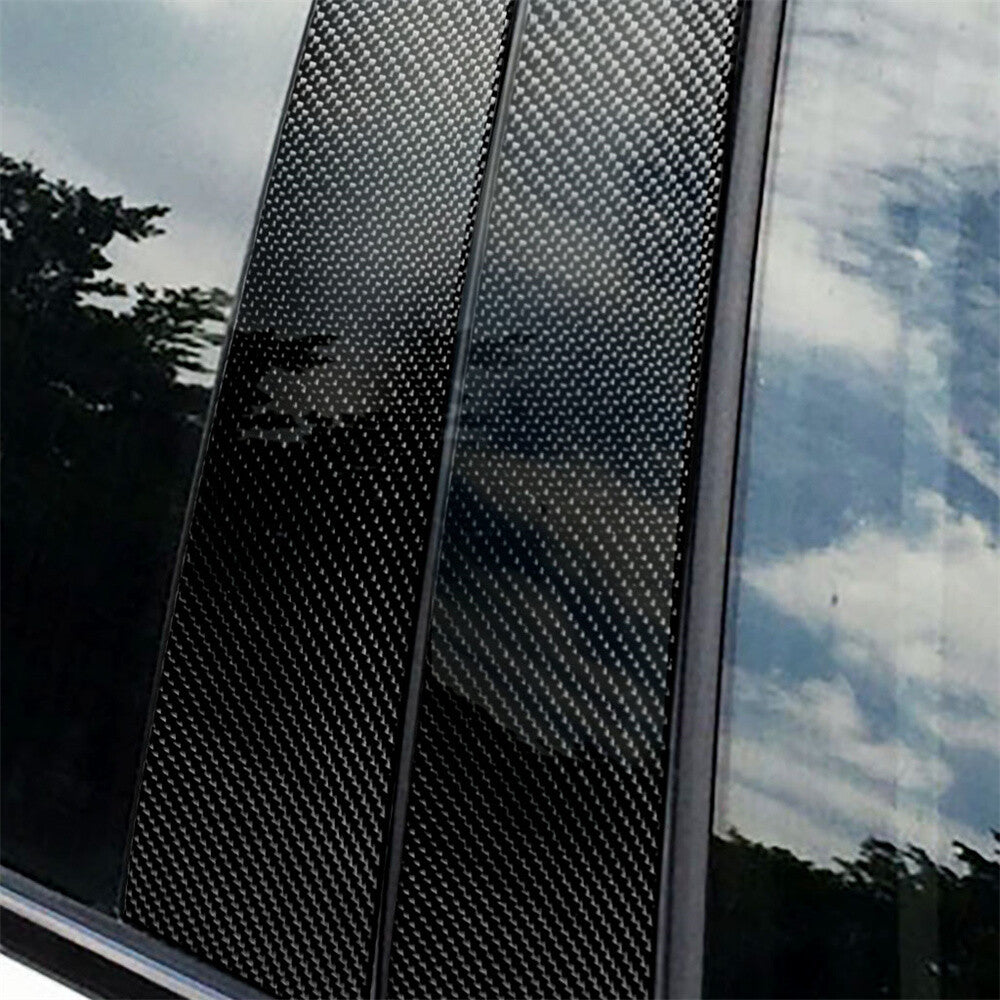 8Pcs Carbon Fiber Door Window Pillar Posts Panel Trim Kit for BMW X5 F15 2014-18