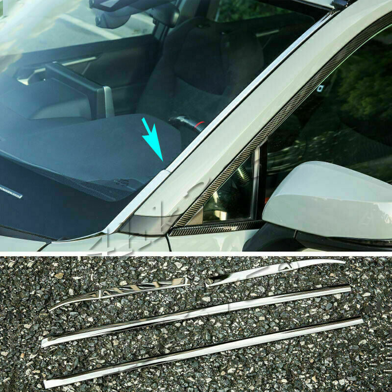 for Toyota RAV4 2019-2024 Stainless Front Car Windscreen Sill Molding Cover Trim